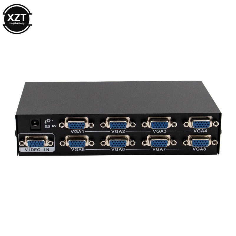 2019 Newest 8 port vga splitter 150mhz PC to 8 VGA Monitor TV Video Splitter 8Port VGA Splitter support 1600*1280