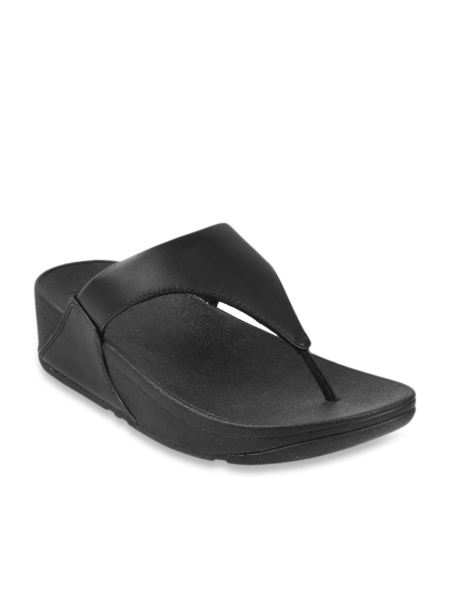 FitFlop Women's Black Thong Wedges
