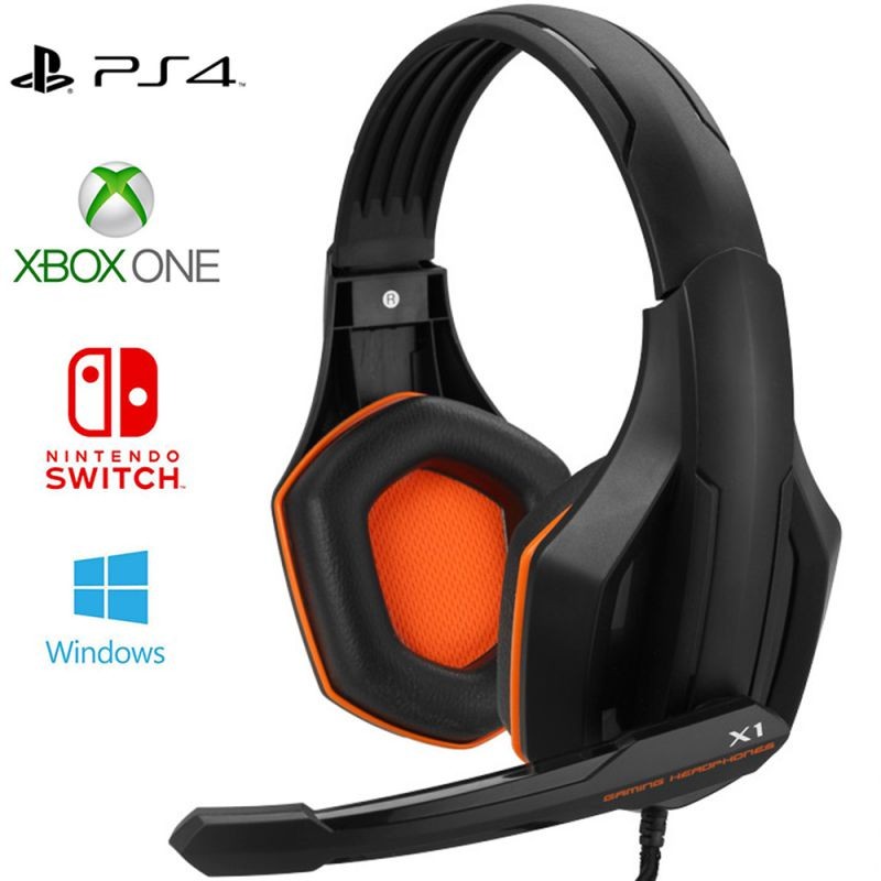 PS5, PS4 Gaming Headset, Joso 3.5mm Over Ear Headphone with Mic, Bass Stereo, Noise Cancelling, Volume Control, Soft Memory Earmuffs for Playstation 5 4, Nintendo Switch, PC, Laptop, Computer, Phone