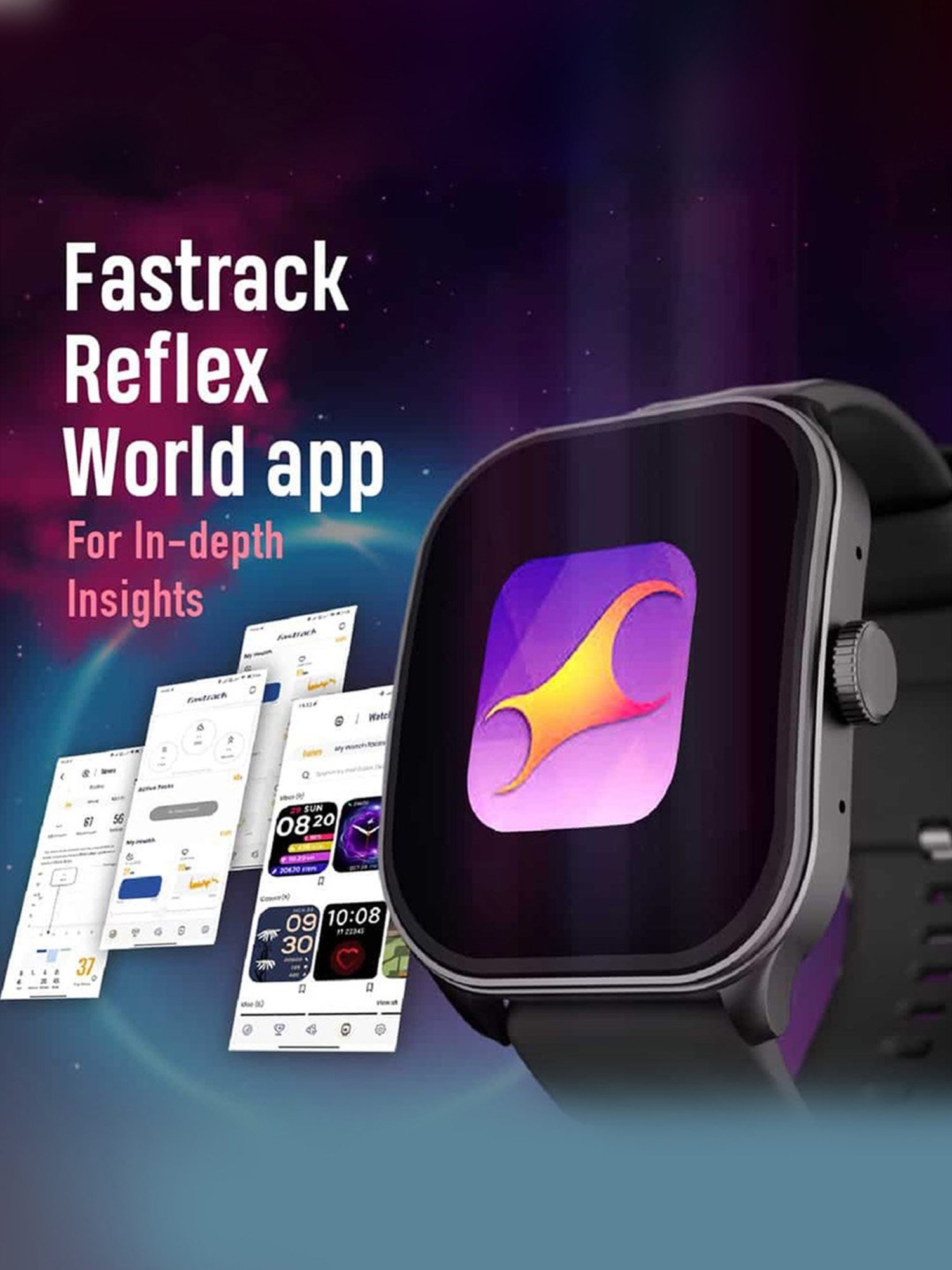Fastrack Reflex Power BT Calling Smartwatch with 1.96 inch Super AMOLED Arched Display (Wine Red)