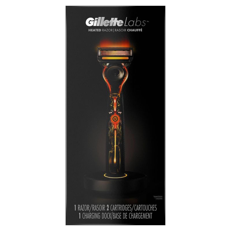 Gillette Labs Heated Razor Starter Kit - Includes Heated Razor + 2 Razor Blade Cartridges & Charging Dock