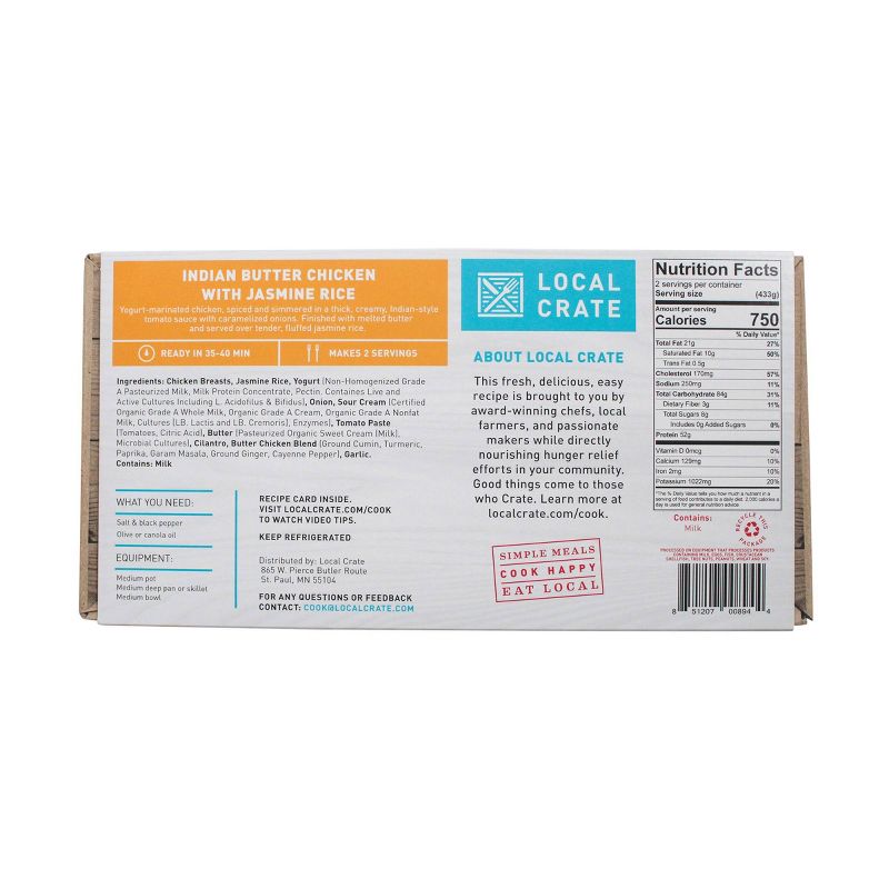 Local Crate Indian Butter Chicken with Jasmine Rice by Food52 Meal Kit - 29.1oz - Serves 2