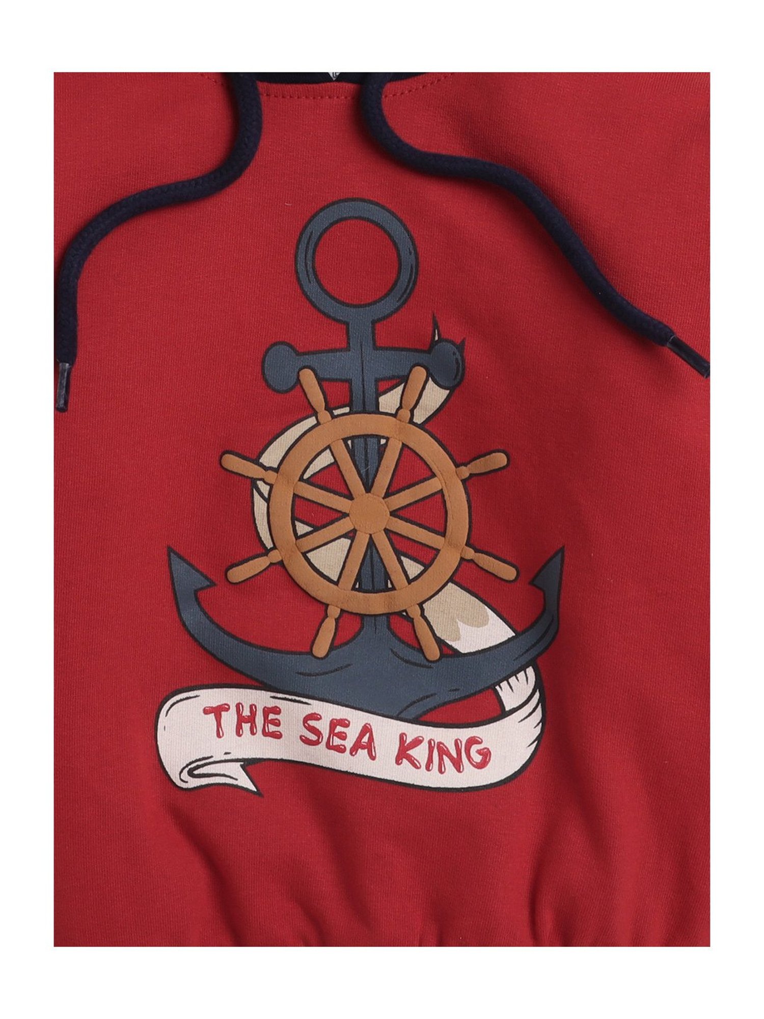 Bumzee Kids Red Printed Full Sleeves Sweatshirt