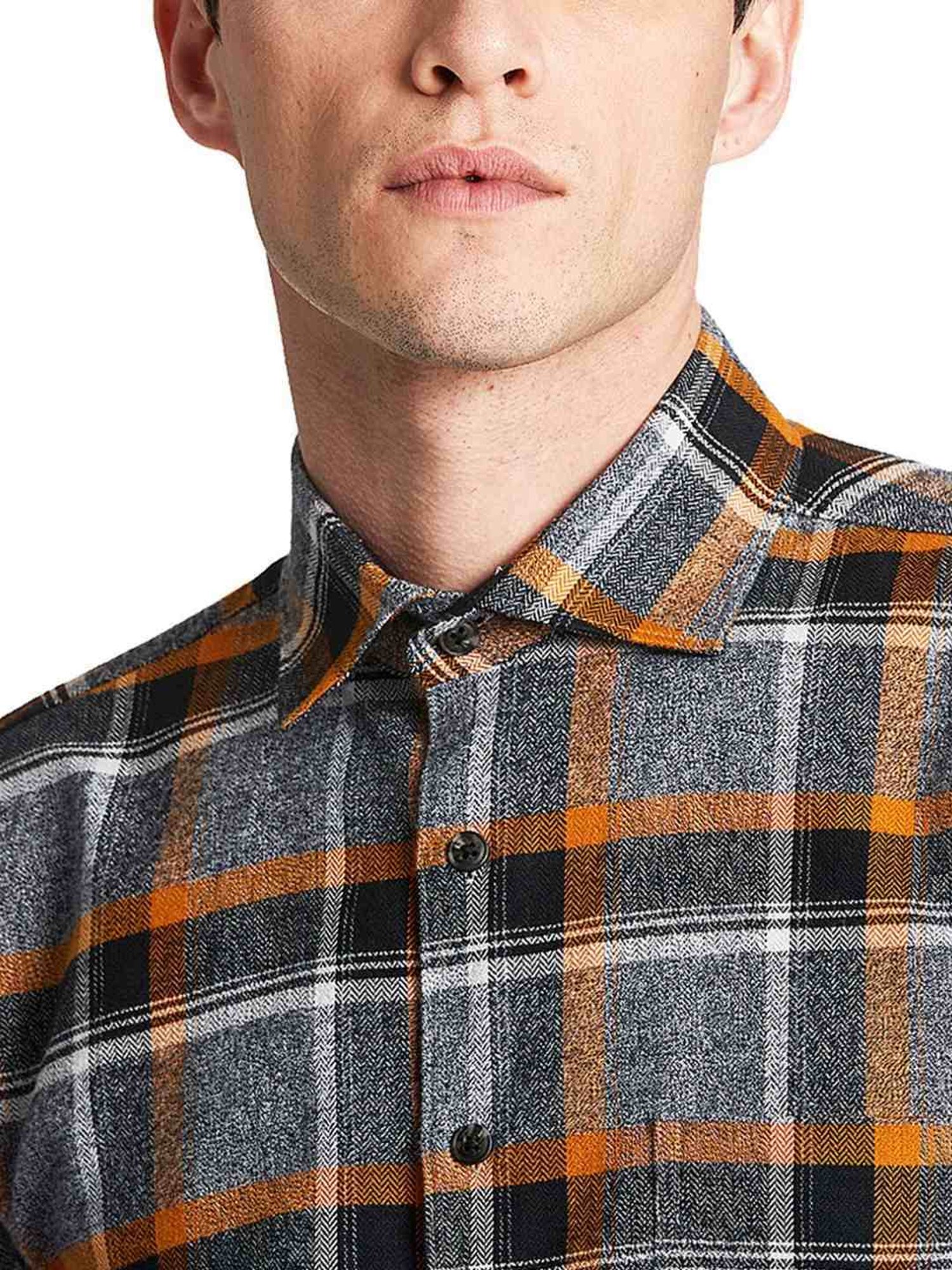 Lindbergh Black Cotton Slim Fit Checks Shirt