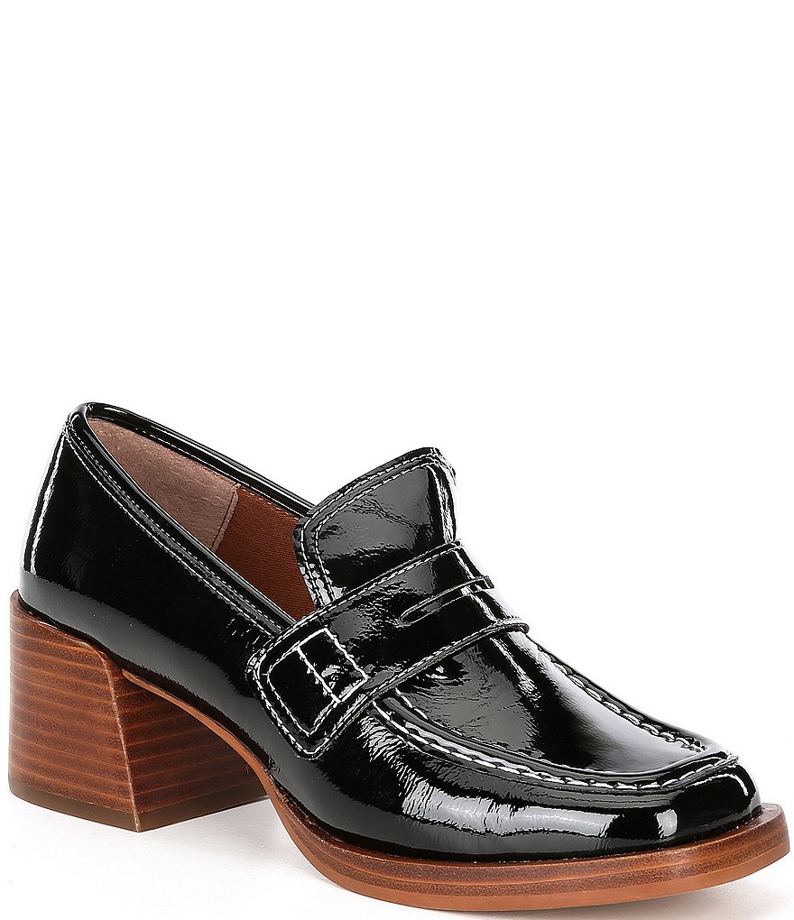 DKNY Eli Leather Logo Hardware Strap Loafers