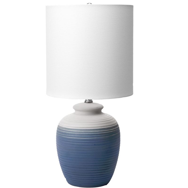 nuLOOM Lane 22" Ceramic Table Lamp Lighting - Blue 22" H x 11" W x 11" D