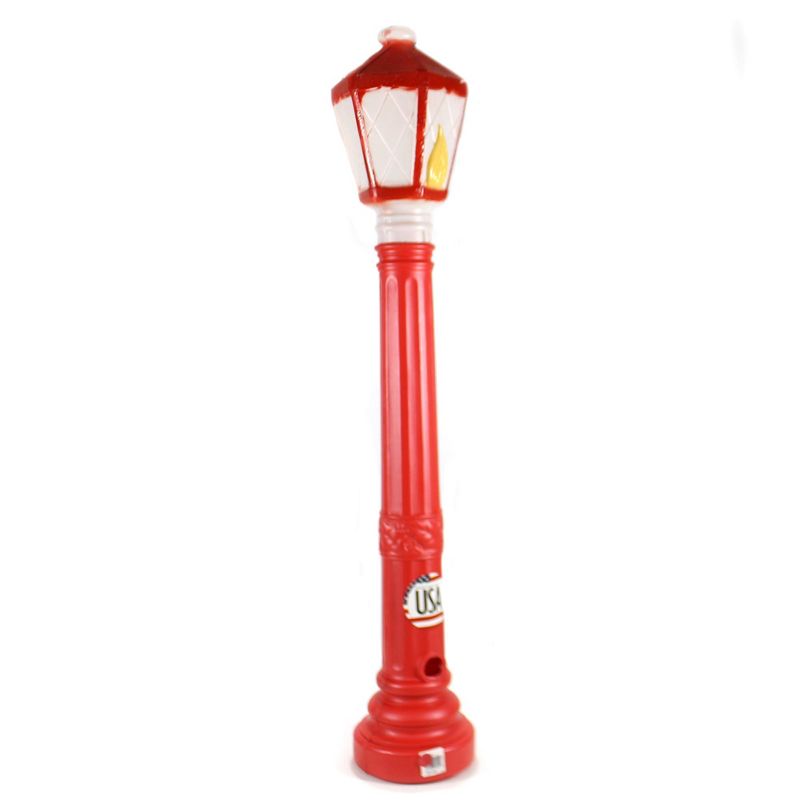 Christmas 39.0" Red Lamp Post Lighted Indoor Outdoor  -  Novelty Sculpture Lights