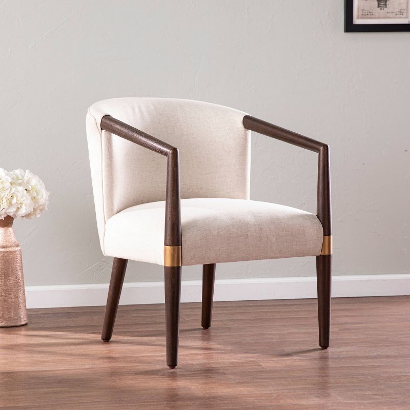 Berclun Upholstered Accent Chair White/Brown - Aiden Lane