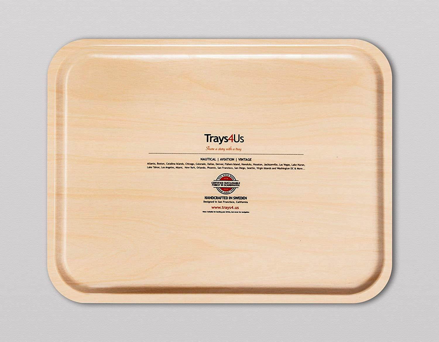 Trays4Us Ireland 1790 Vintage Map Birch Wood Veneer 16x12 inches (Large) TV/Serving Map Tray - 100+ Different Designs