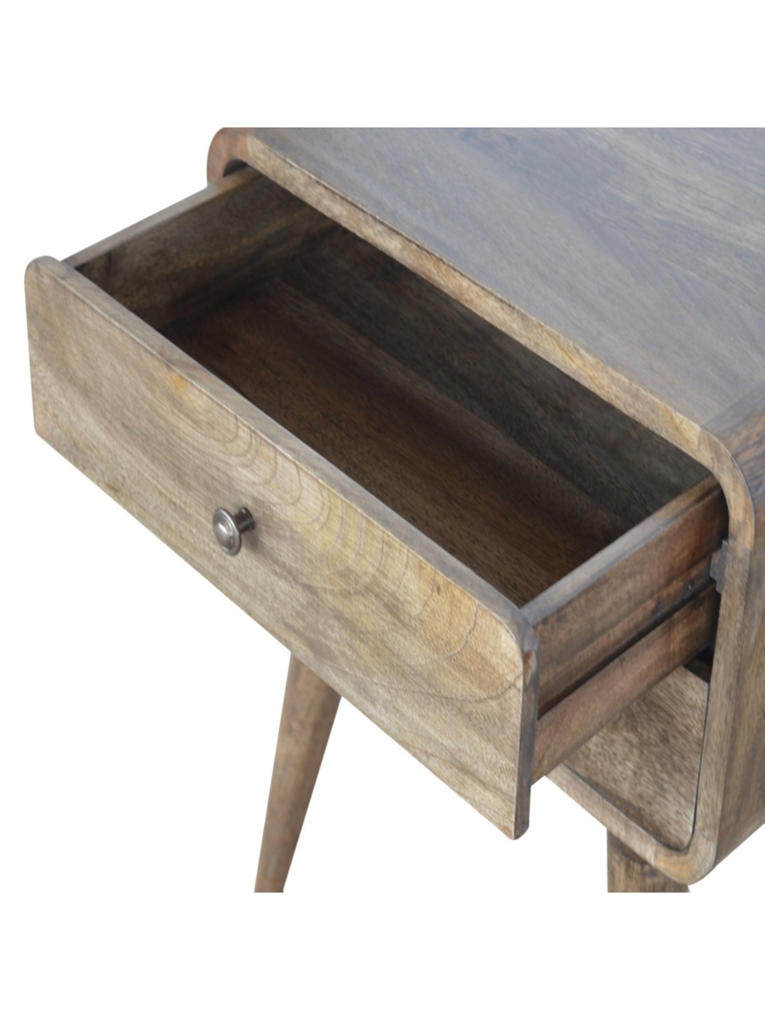 Artisan Furniture Solid Brown Mango Wood Side Table Grey Finish