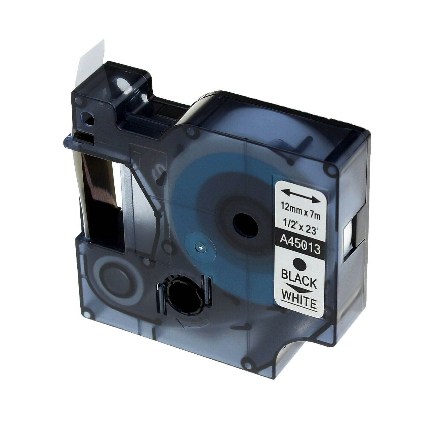 2 PK For Dymo D1 LabelManager Label Black on White Labeling Tape 45013 1/2"