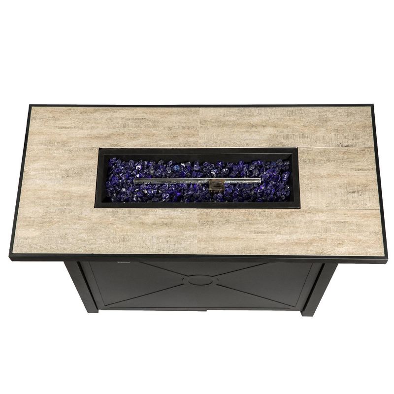 28" Steel Ceramic Propane Gas Fire Pit - Peaktop