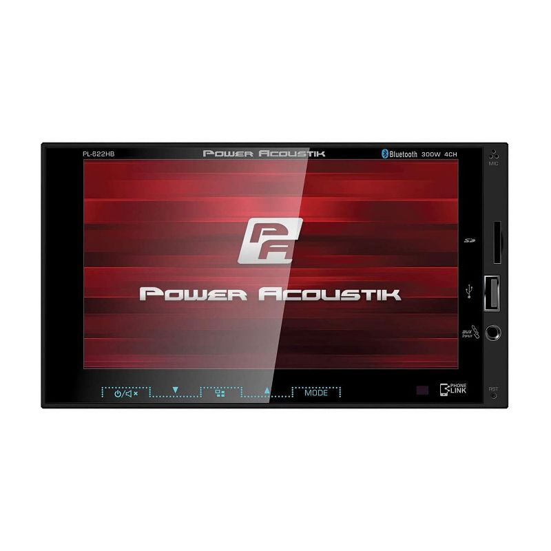 Power Acoustik PL-622HB Car Audio 6.2 Inch Touchscreen Double DIN In Dash Bluetooth Digital Media Receiver with Built In Amplifier and Remote
