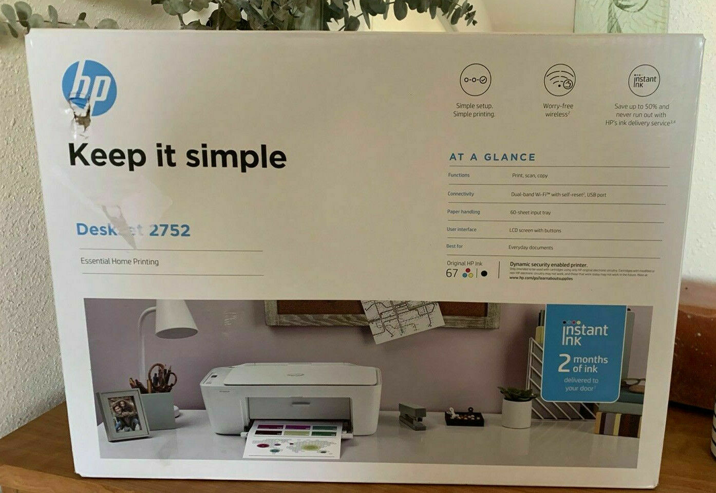 New HP 2752/2732/2722 Deskjet Printer-Copy-Scan-Wireless-Print-Free INK-Holiday
