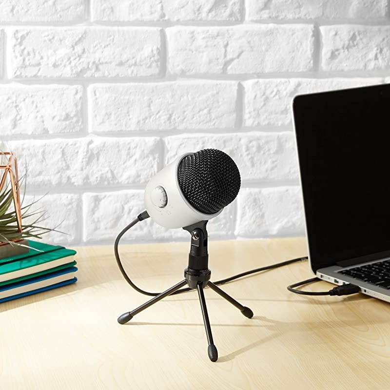 Basics Desktop Mini Condenser Mic Microphone - Silver