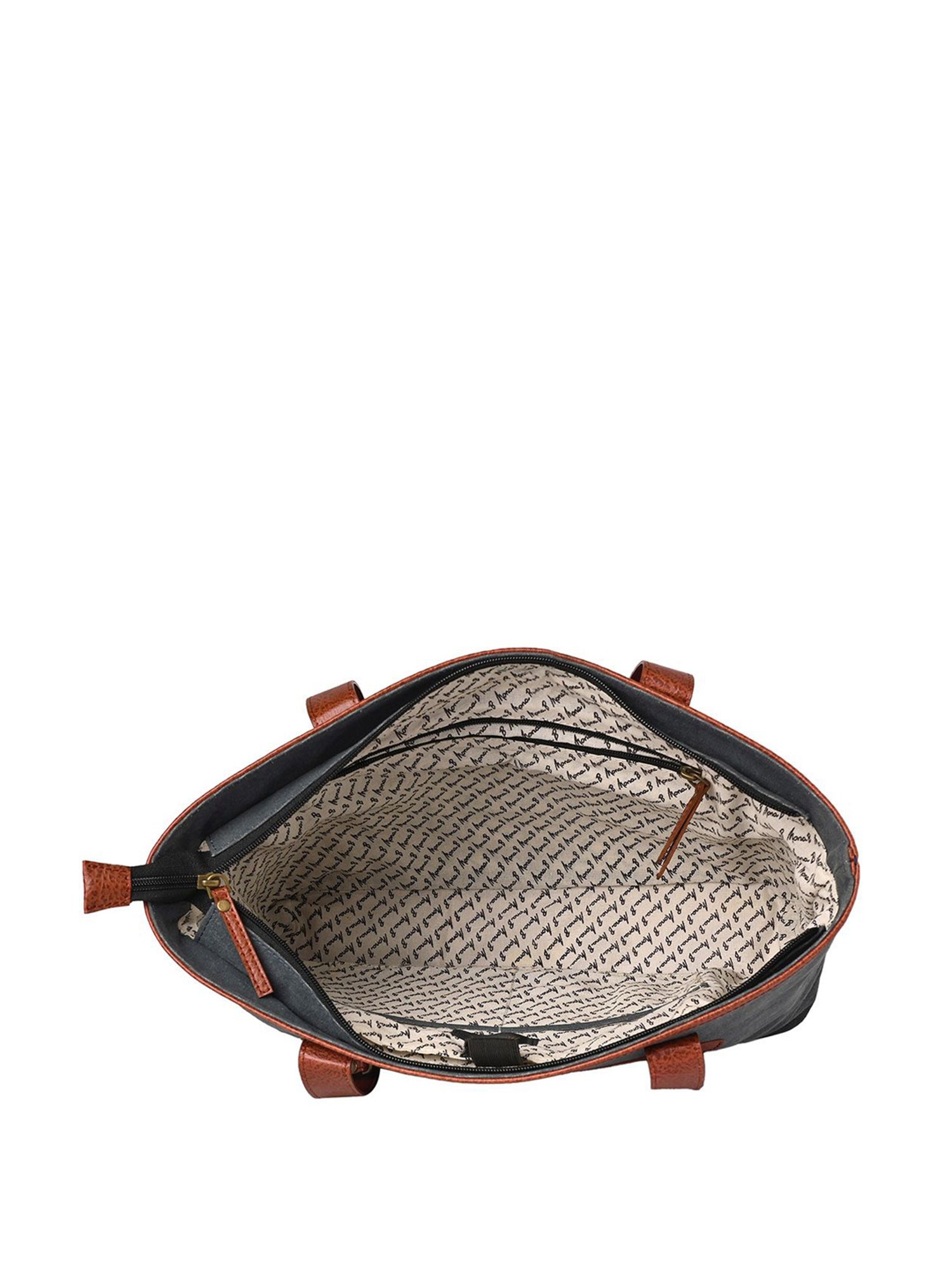 Mona B Amelia Blue Printed Large Laptop Tote Handbag