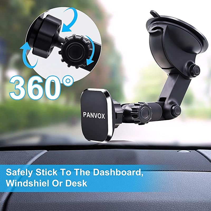Magnetic Phone Car Mount  Universal Dashboard Windshield Car Phone Mount Holder with Upgraded 32quot Suction Cup8 Strong Magnets Compatible with iPhone 11 Pro X XS Max XR Galaxy Note10 S10