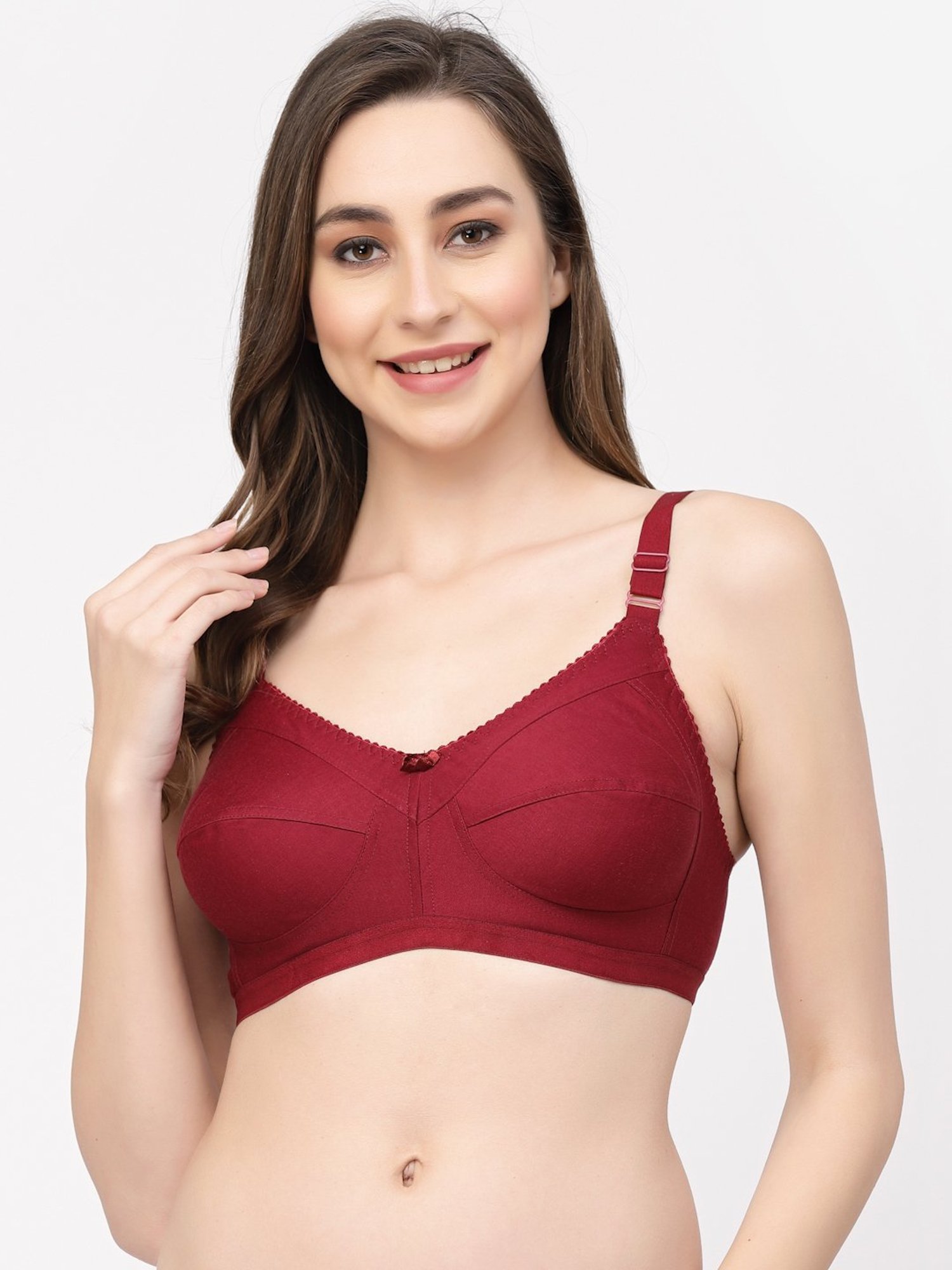 Cukoo Maroon Cotton Full Coverage Bra