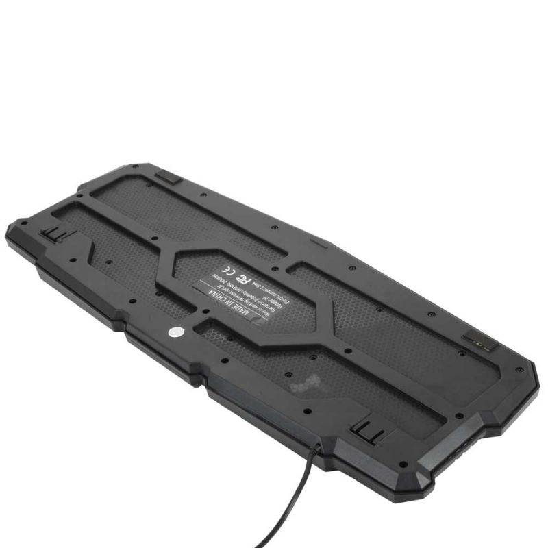 Gaming Keyboard, Wired Keyboard With 10 Independent Multimedia Function Keys, RGB Backlit Gaming Keyboard, Ergonomic Keyboard for Home Office Gamers, 19.09" Lx 7.36" Wx 0.98" H, Black