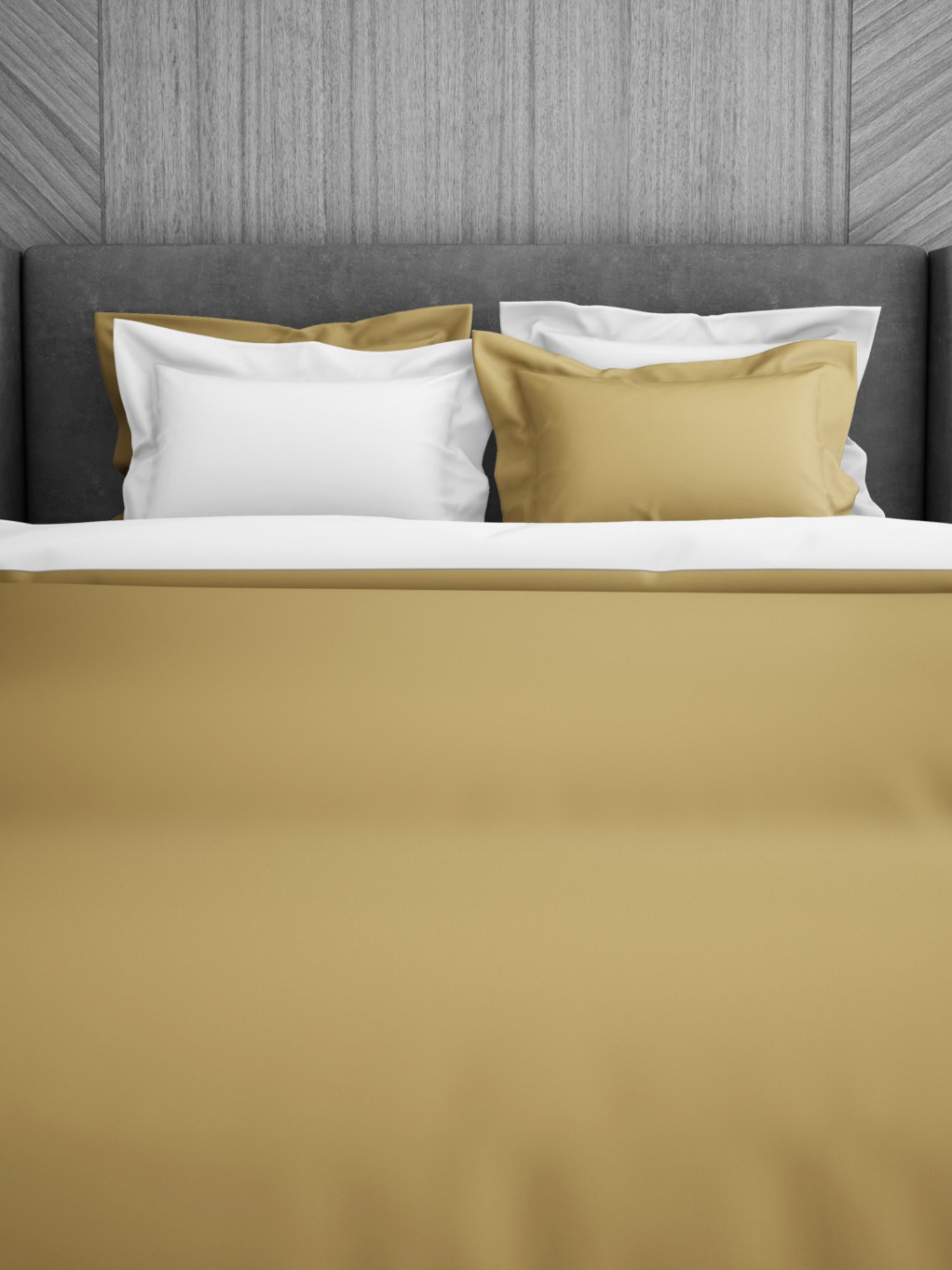 Spaces Solid Gold Cotton Queen Duvet Cover