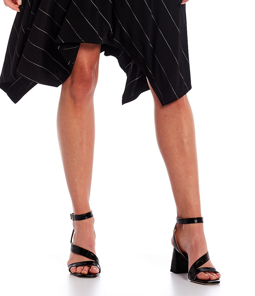 Antonio Melani Grettell Croc Embossed Leather Dress Sandals