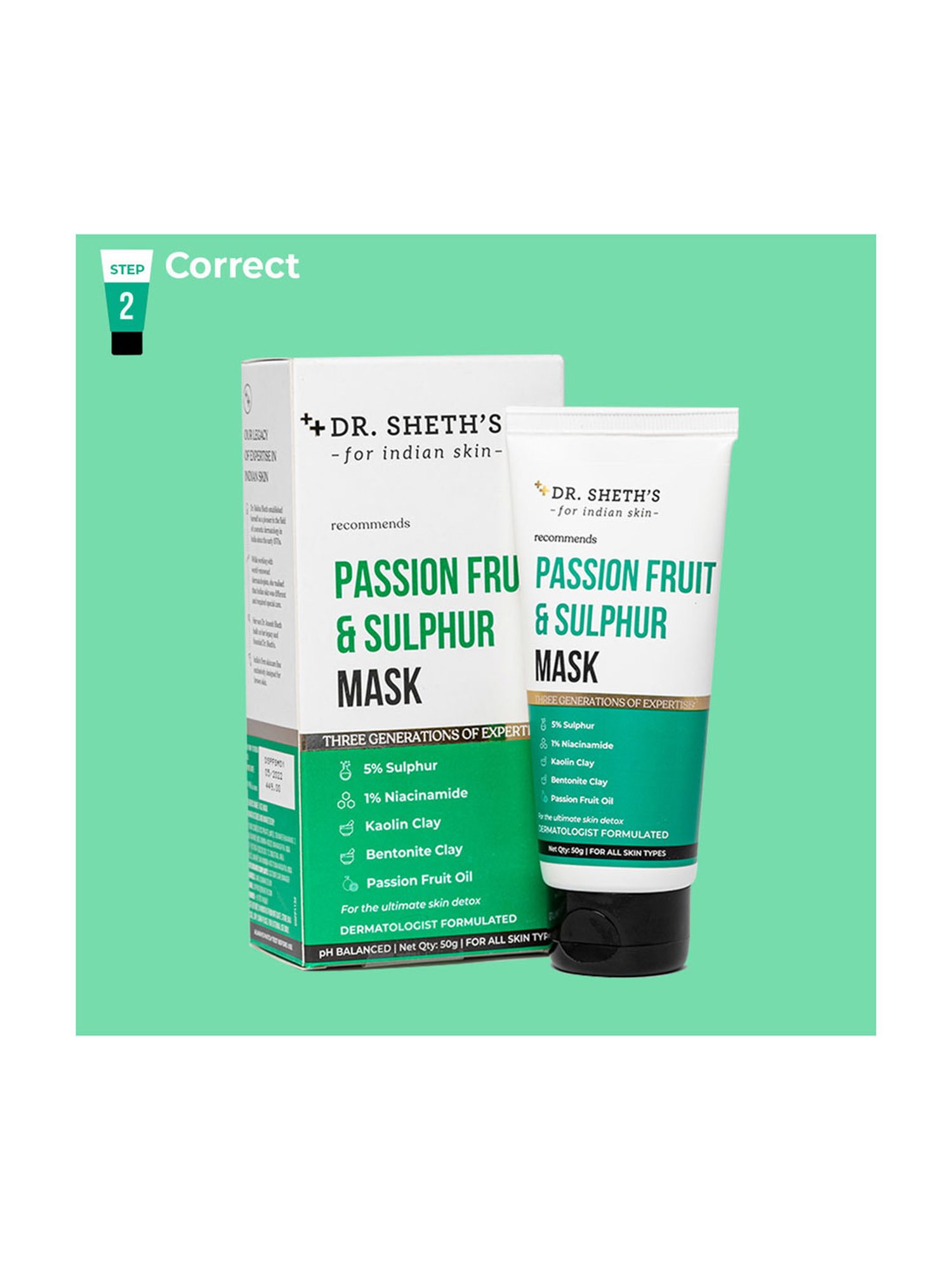 Dr. Sheth&iquest;s Passion Fruit & Sulphur Mask - 50 gm