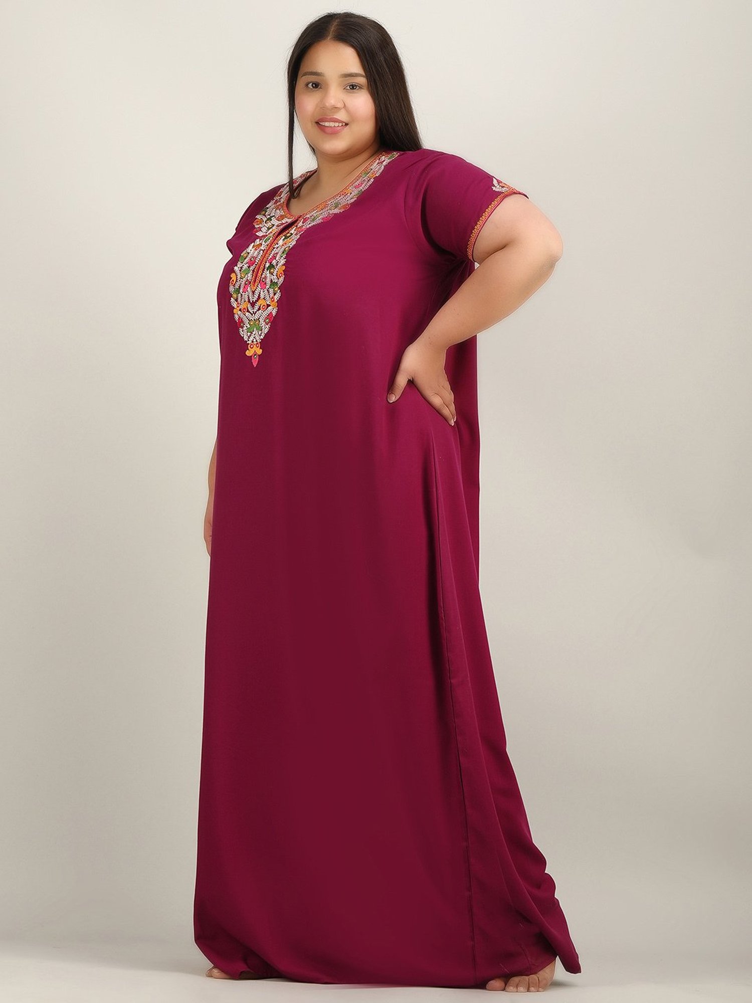 KOI SLEEPWEAR Pink Embroidered Night Gown