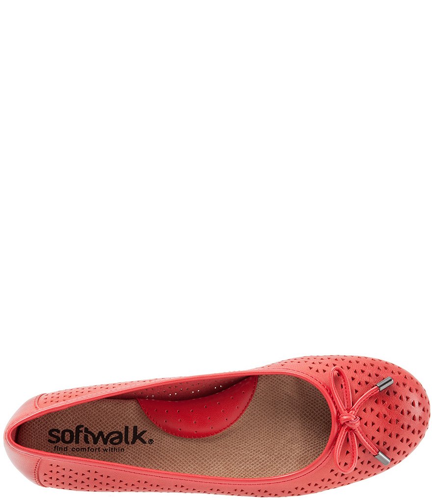 SoftWalk Napa Laser Perforated Bow Detail Ballerina Flats