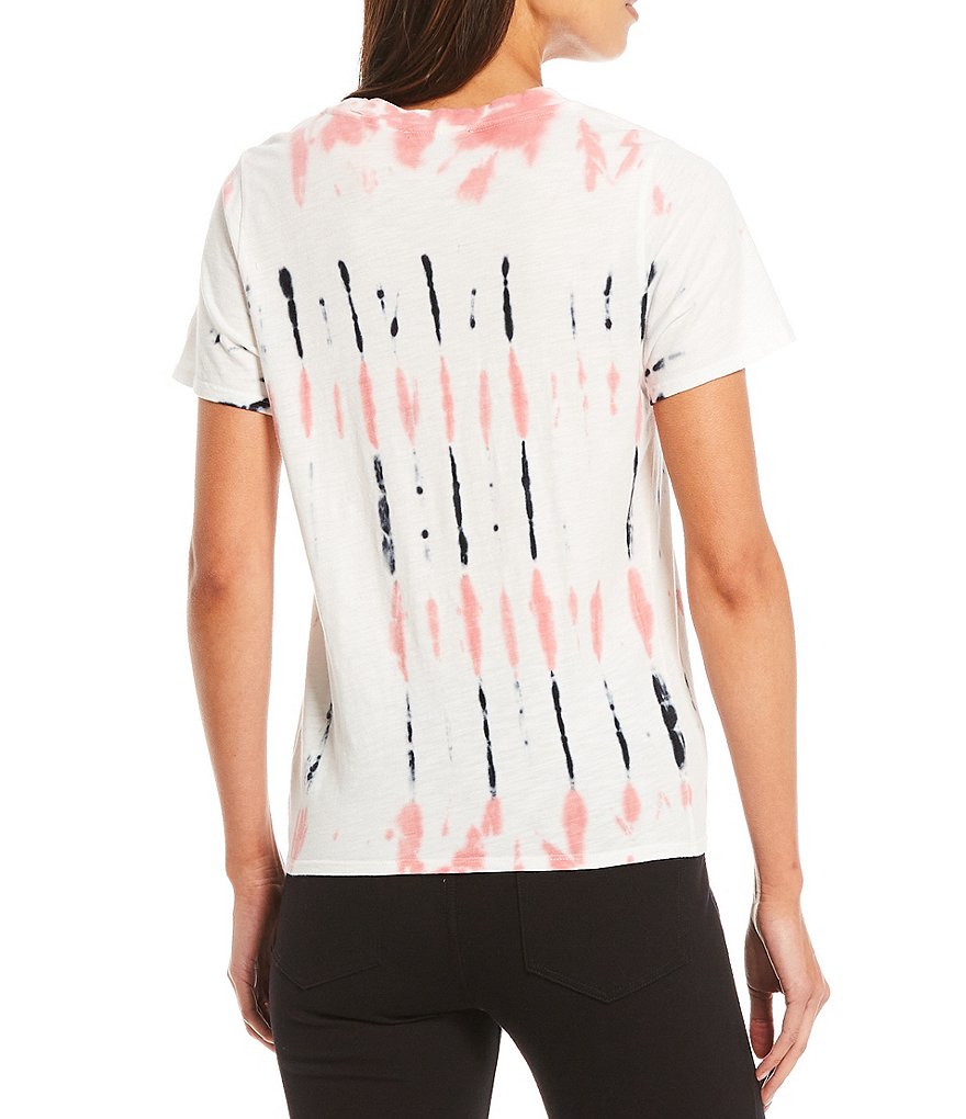 Sanctuary Stripe Tie Dye Perfect Knot Crew Neck Short Sleeve Tee