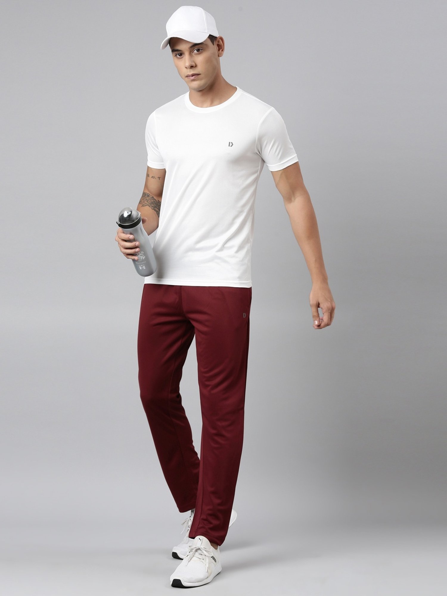Dixcy Scott Originals Maroon Cotton Regular Fit Sports Trackpants