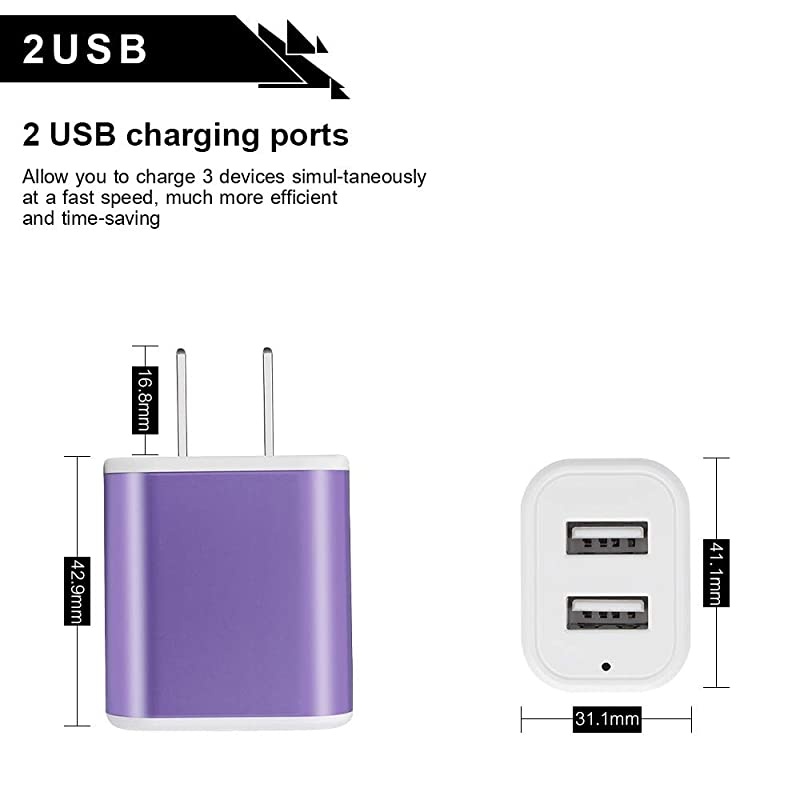 Charging Block, Charger Plug+6ft Micro Cable Android Fast Charger Compatible with Samsung Galaxy S7 S6 Edge J8 J6 J5 J4 J3 J2 J7 V/Sky Pro/Crown/Star/Refine, LG Stylus 3/Stylo 3 2, Kindle fire