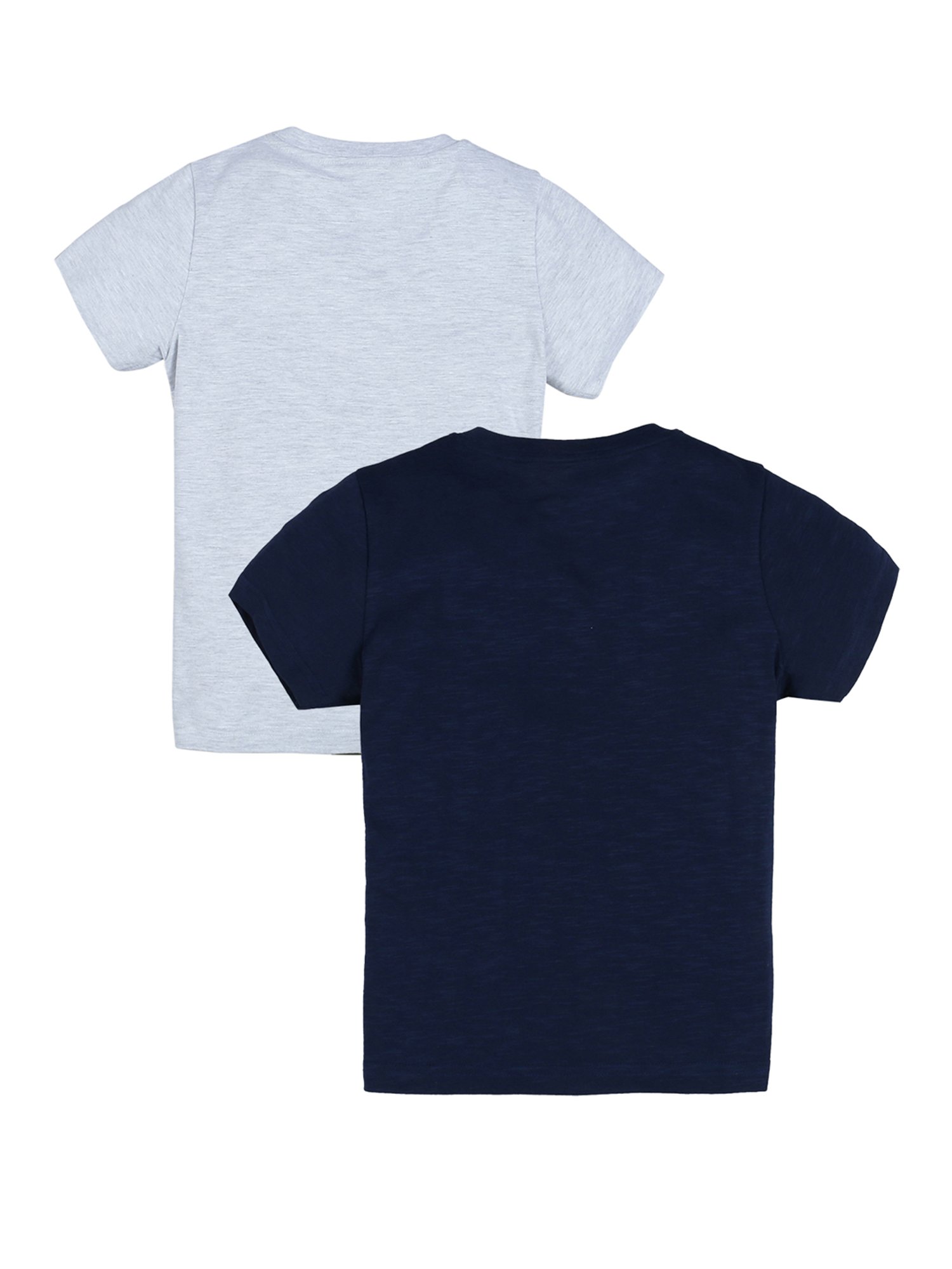 Plum Tree Kids Navy & Grey Printed T-Shirt (Pack Of 2)