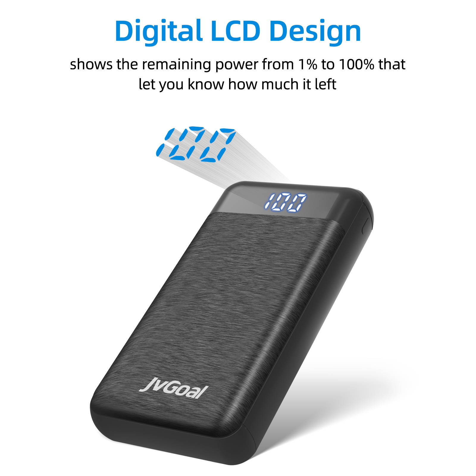 30000mAh Portable Charger Huge Capacity Power Bank Battery Pack with LCD Digital Display Triple Input and Dual Output Ports Compatible for Mobile Phones, Tablet and More