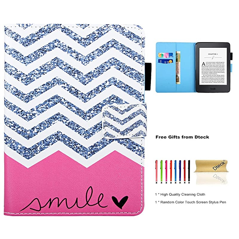 Case for  Kindle Paperwhite 6 Inch Includes 10th Generation 2020 2019 2018 2017 2016 2015 2014 2013 2012 Slim Fit Synthetic Leather Cute Wallet Smart Flip Cover Silver Waves