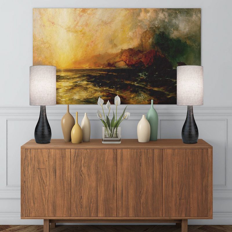 2pk Quatro Table Lamp Brushed Dark Bronze - Lite Source