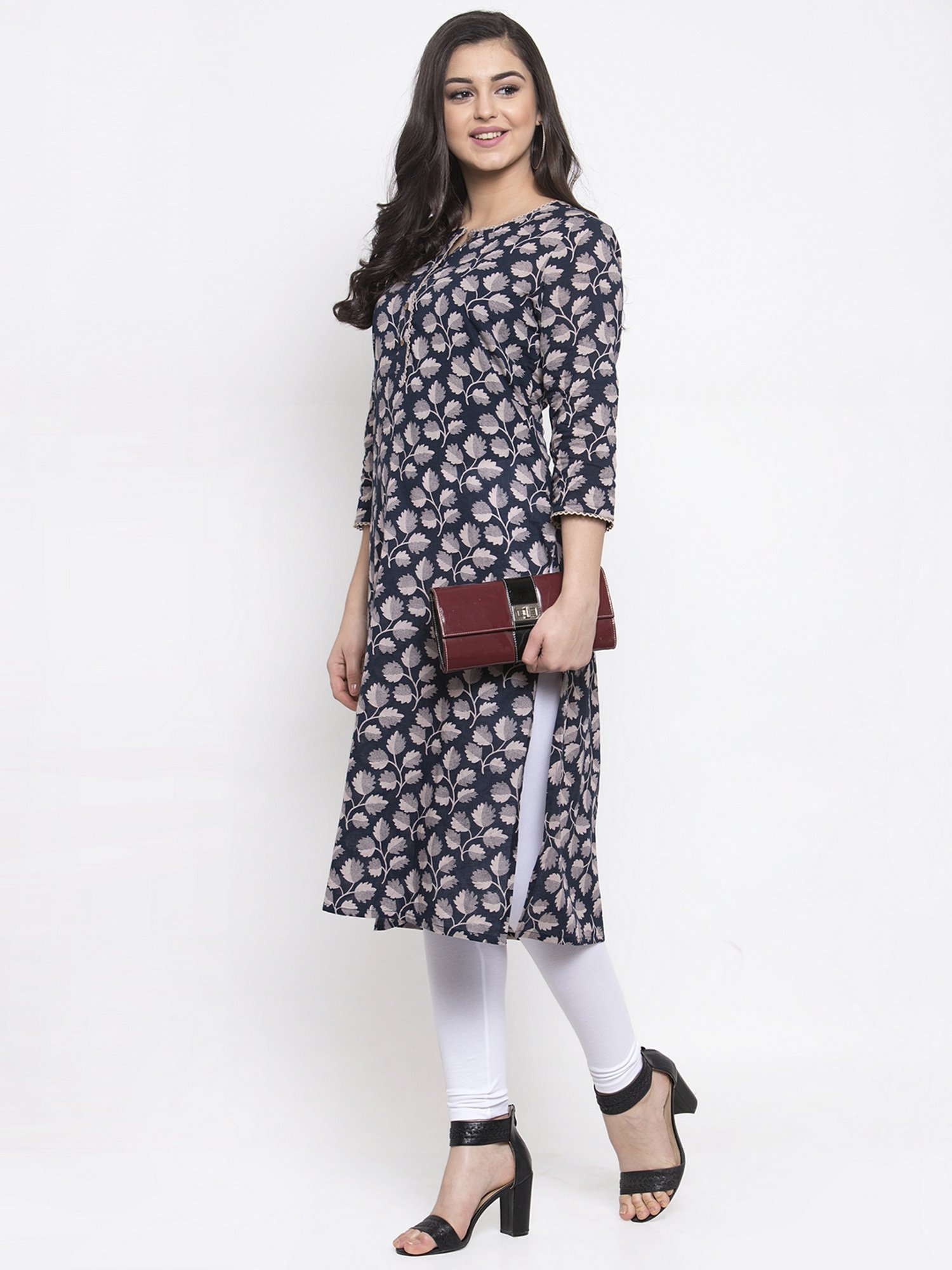 Saffron Threads Black Elasticated Palazzos