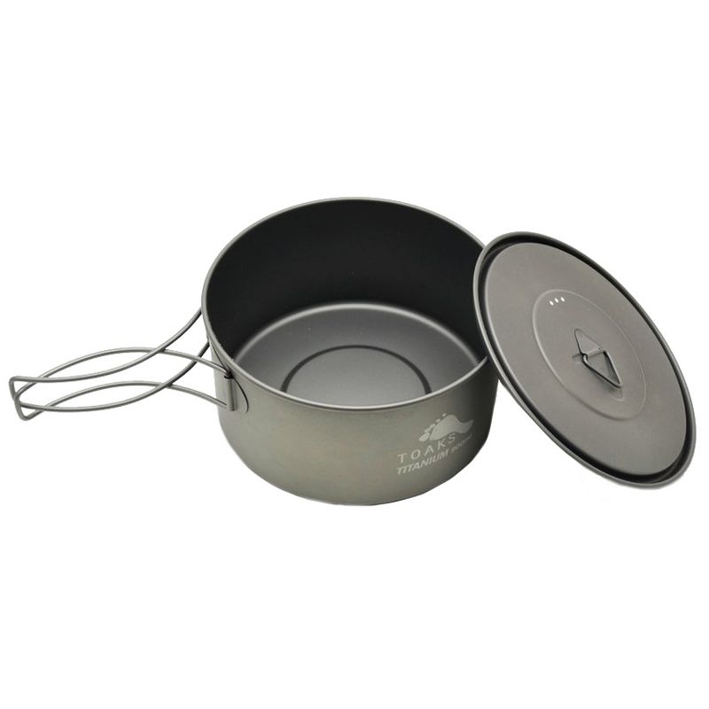 TOAKS Titanium 900ml D130 Ultralight Camping Cook Pot w/ Heat Resistant Handles