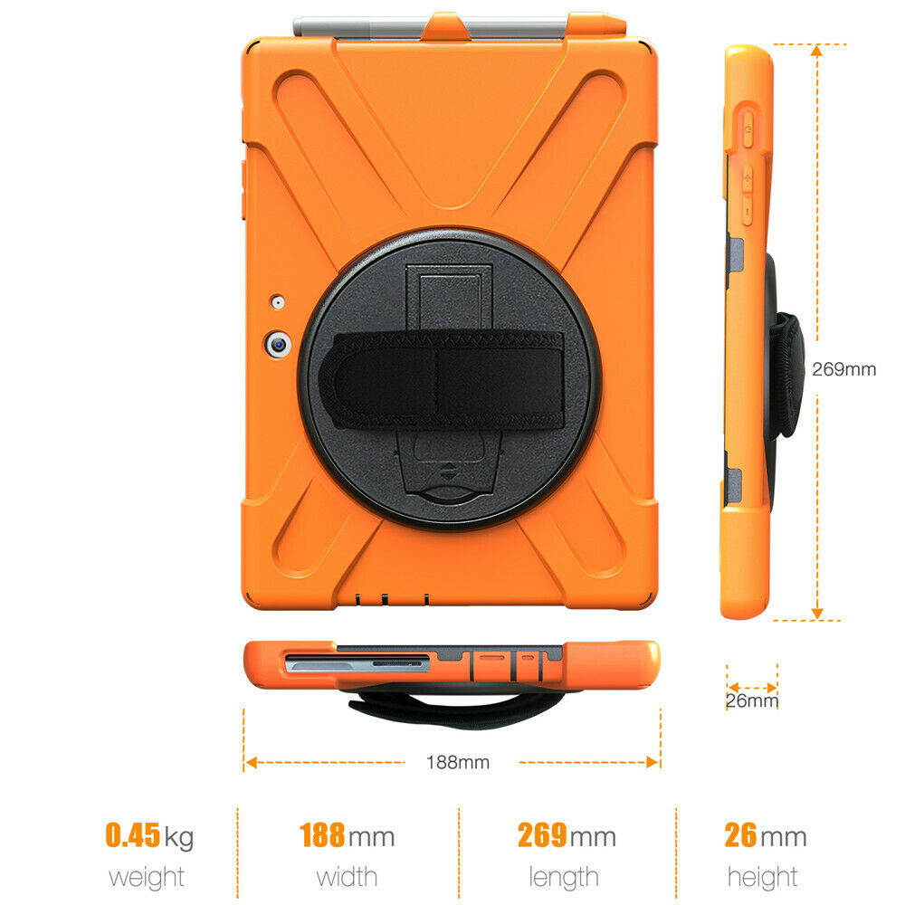 Werleo Surface Pro 6 Case Surface Pro Case 2017 Heavy Duty Full-Body Rugged Protective Case Cover with Kickstand Hand Strap for Microsoft Surface Pro 6 2018 / Surface Pro 5 2017 / Surface Pro 4 2015