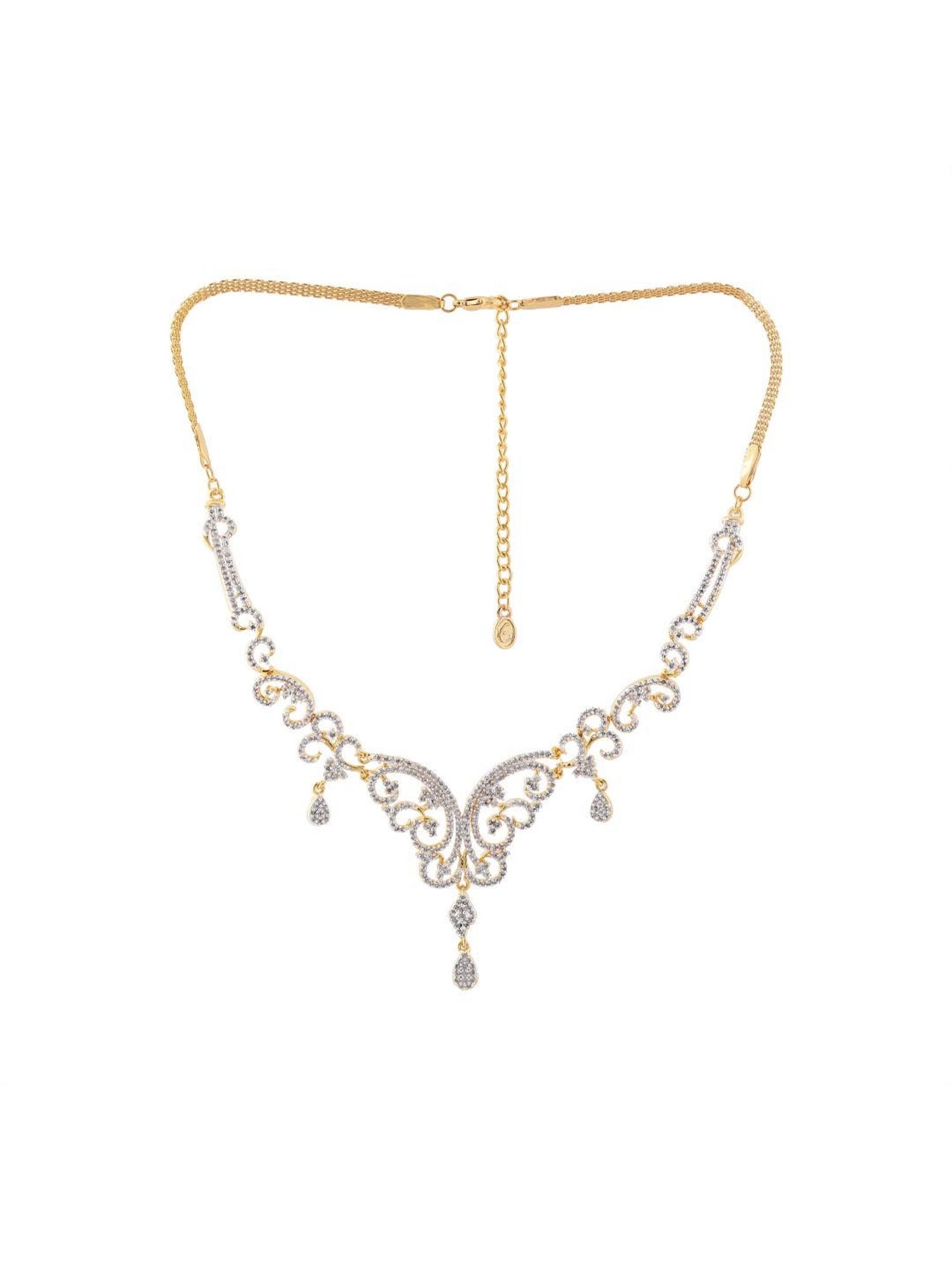 Estele Gold-Plated with CZ Stone Necklace Set for Women