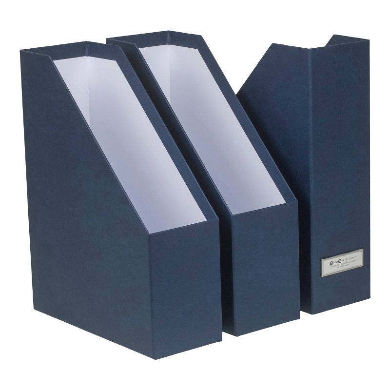 Set of 3 Viktoria Magazine File Navy - Bigso Box of Sweden