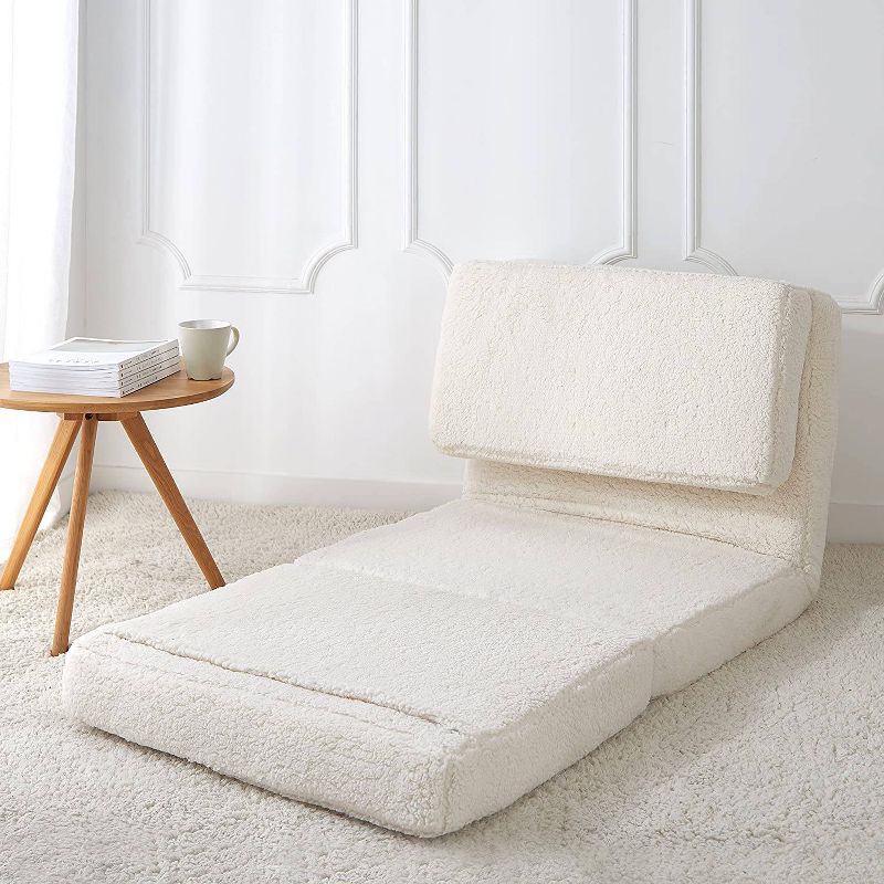 Sherpa Convertible Flip Lounge Chair Ivory - Urban Shop