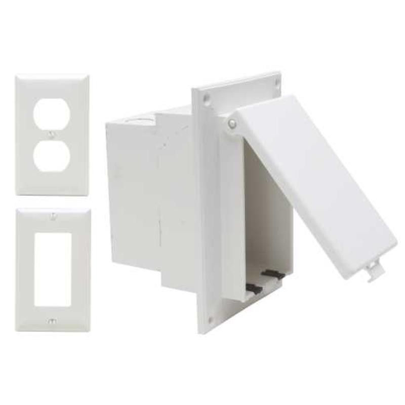 Low Profile In Box Old Work Recessed Electrical Box White Cover ARLINGTON DBVR1W