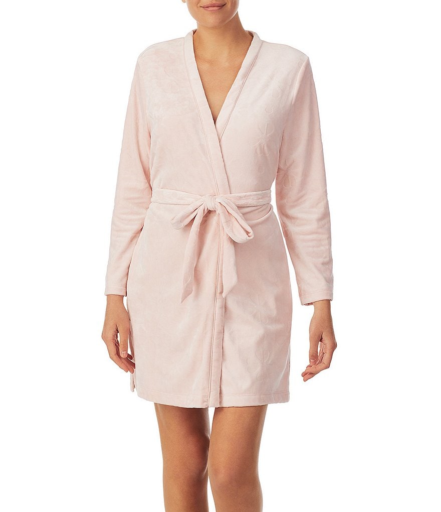 Lauren Ralph Lauren Paisley Print Satin Short Wrap Robe
