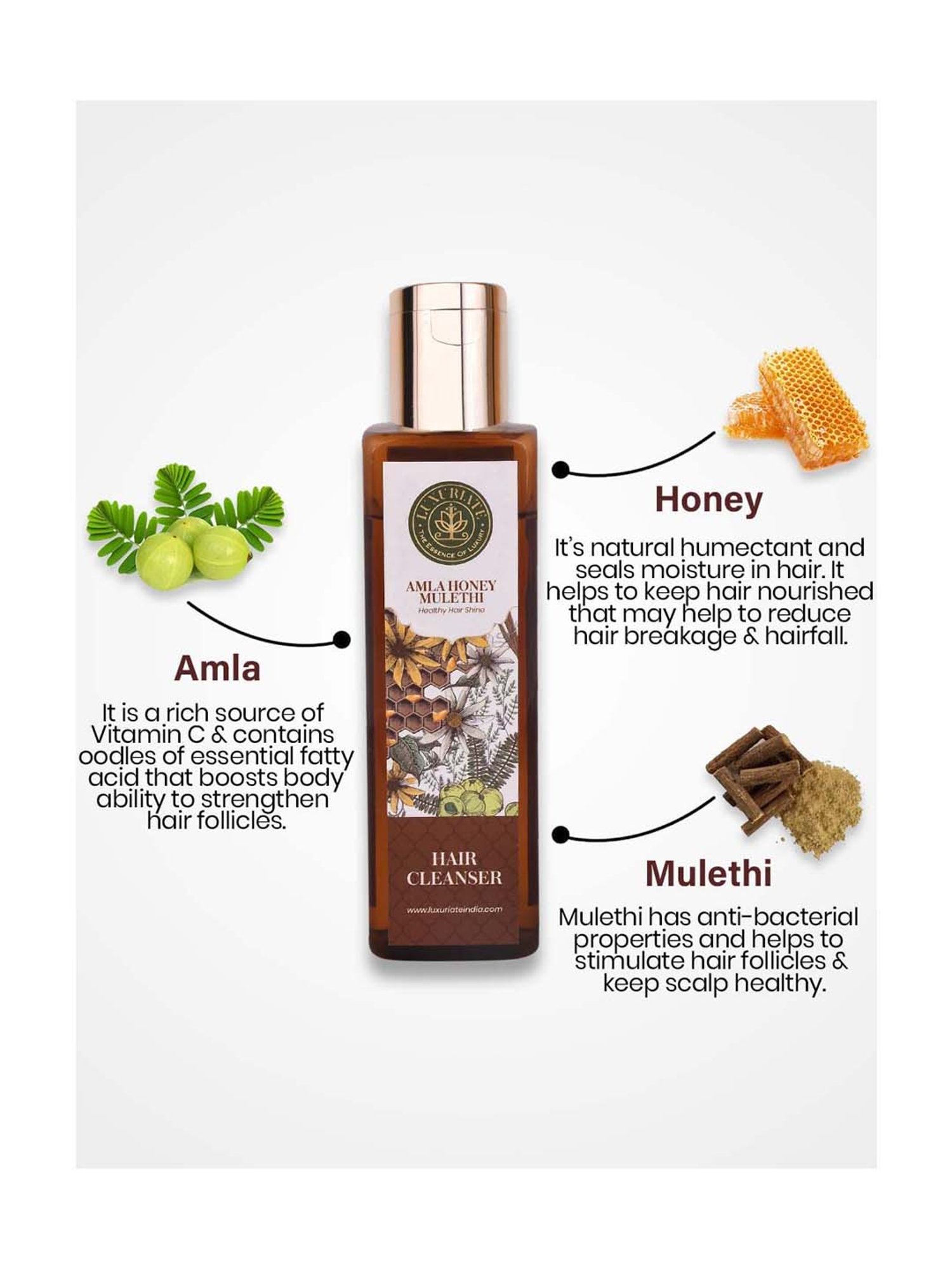 Luxuriate Amla Honey Hair Cleanser Shampoo - 200 ml