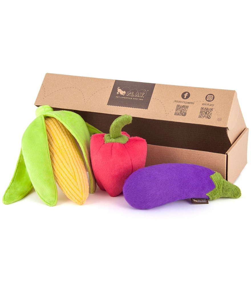 PLAY Pet Lifestyle And You Farm Fresh Set, 3-Piece Plush Dog Toys