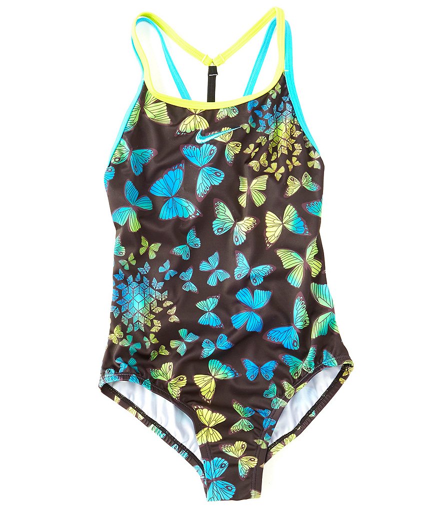 Nike Big Girls 7-16 Butterfly-Print One-Piece Swimsuit
