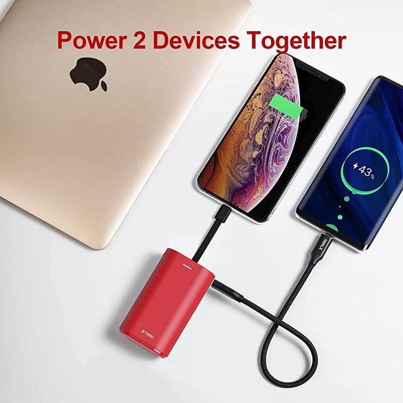 Portable Charger 9000mAh Ultra-Compact Power Bank with Built-in Cable, External Battery Pack Compatible with iPhone 12/12 Mini/12 Pro/SE 2020/11/11 Pro/11 Pro Max/XR/XS/X/8/8 Plus/7/7Plus/6/iPad