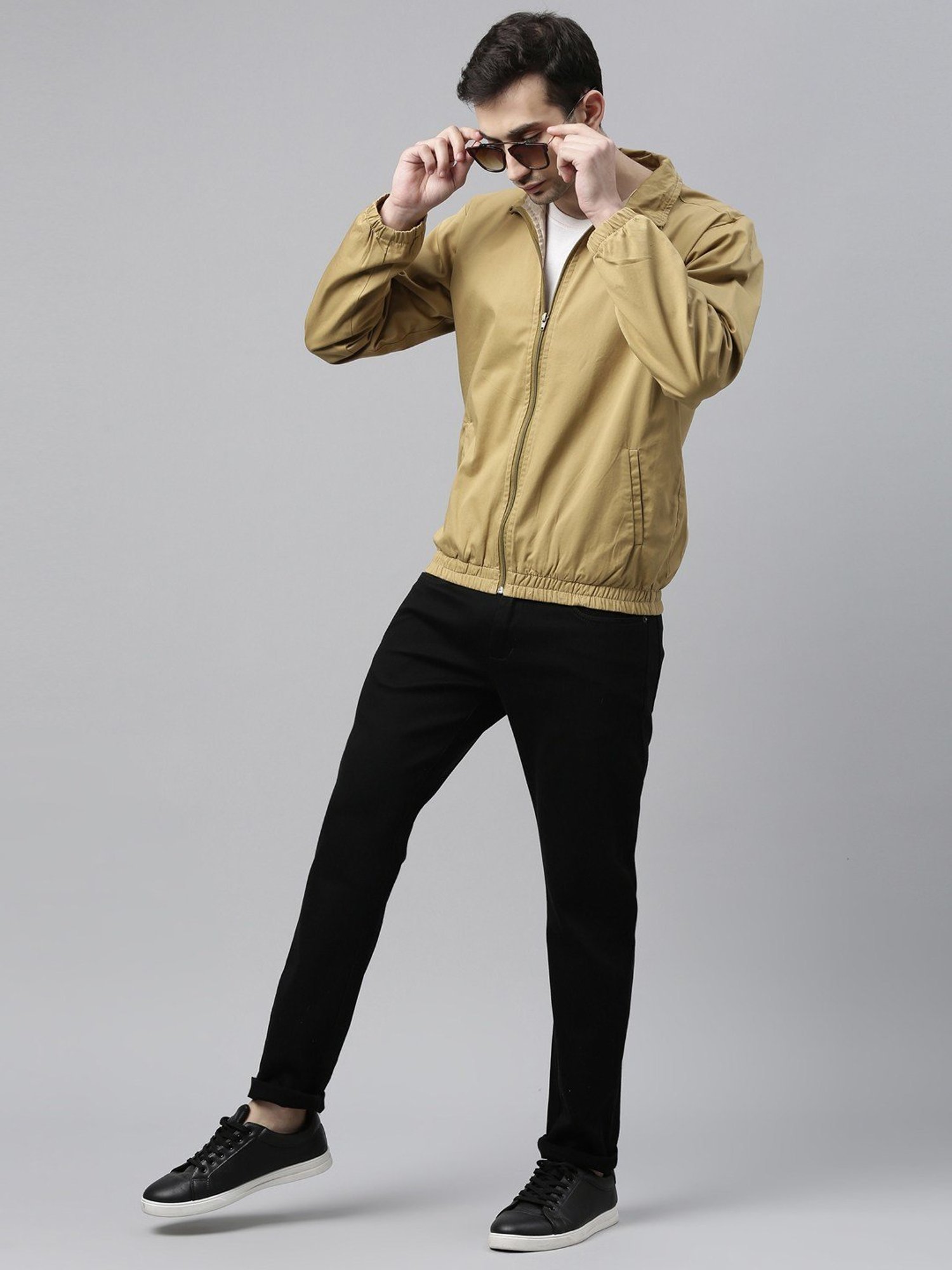 CINOCCI Beige Cotton Slim Fit Jacket