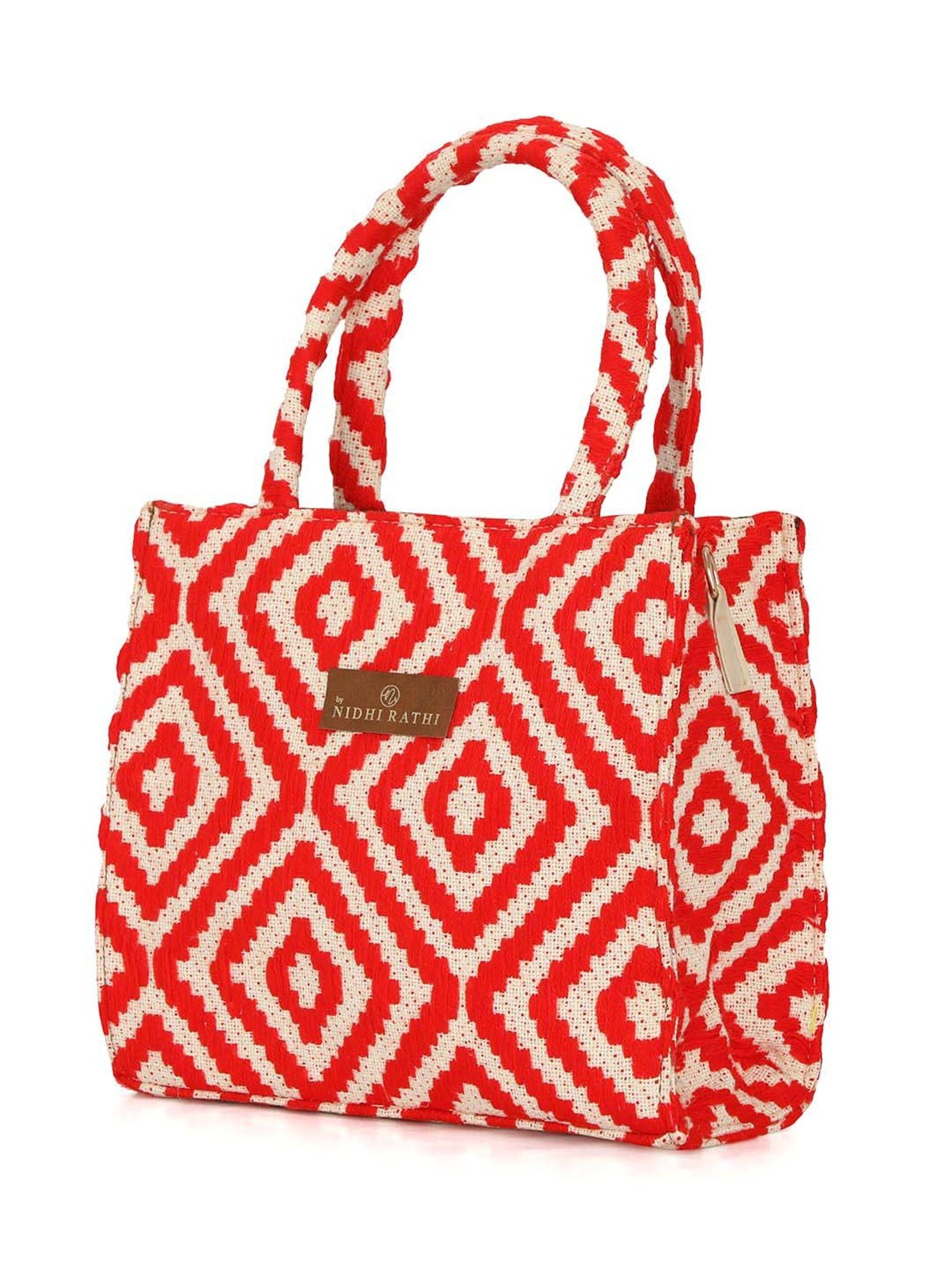 NR by Nidhi Rathi Red Textured Medium Handbag