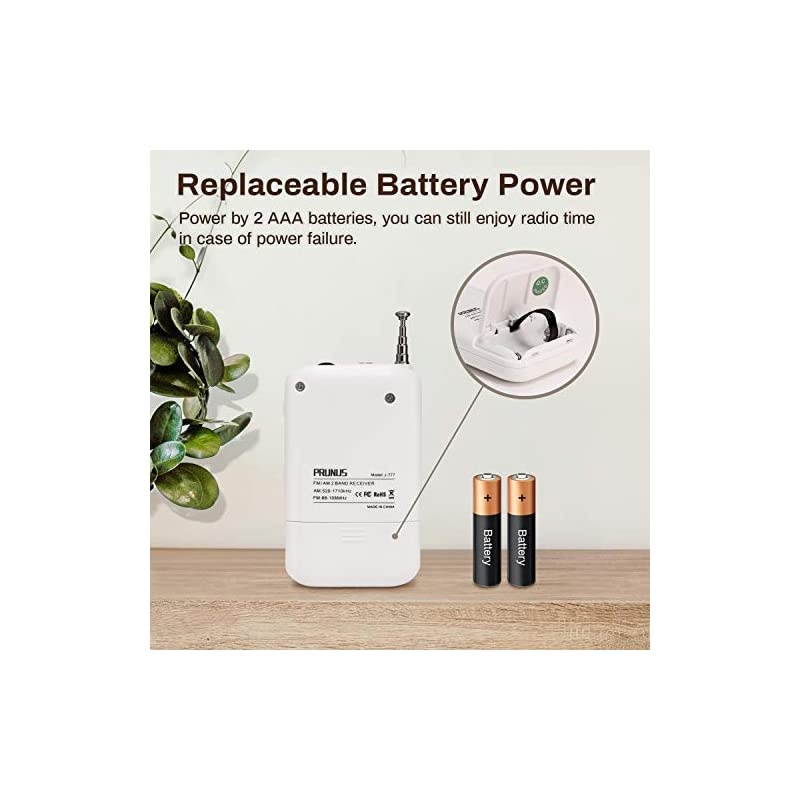 J777 AMFM Portable Transistor Radio Mini Pocket Radio with Earphones AAA Battery OperatedWhite